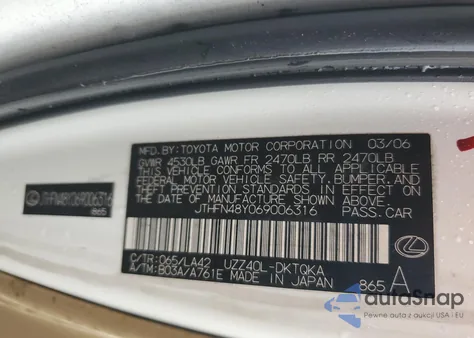 2006 Lexus Sc 430 z USA, uszkodzony, nr VIN JTHFN48Y069006316